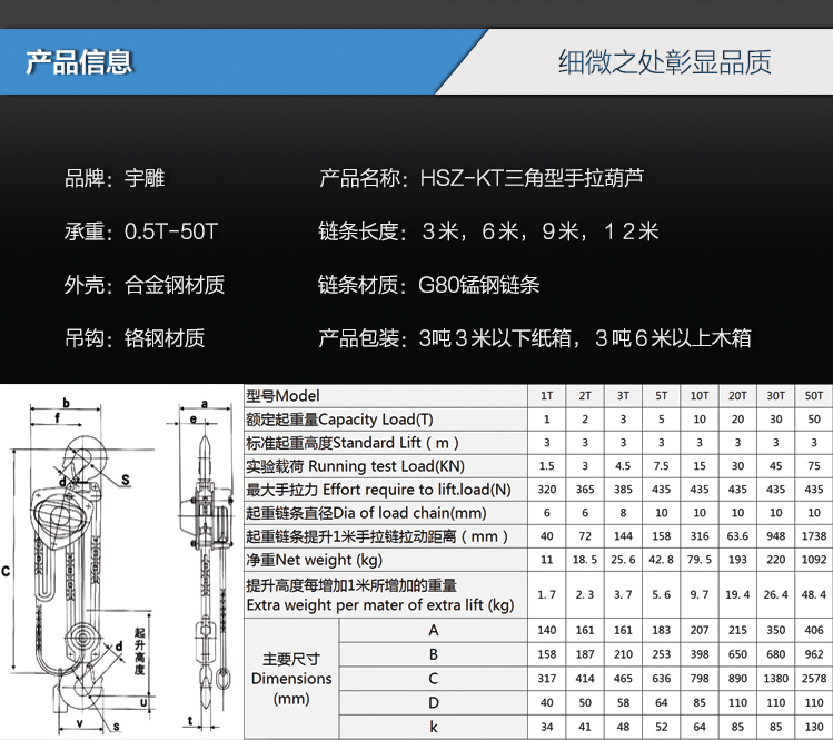 HSZ-KT型手拉葫蘆